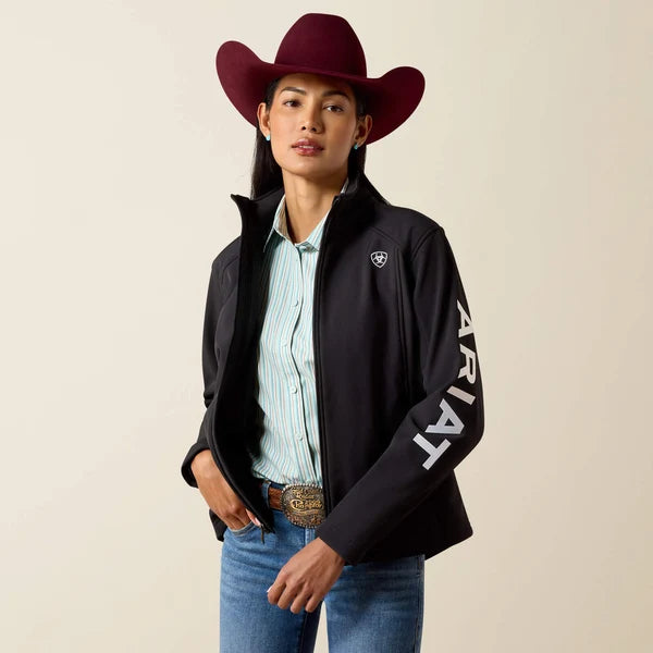 Ariat Women's Logo Softshell Jacket Black/White 10079892