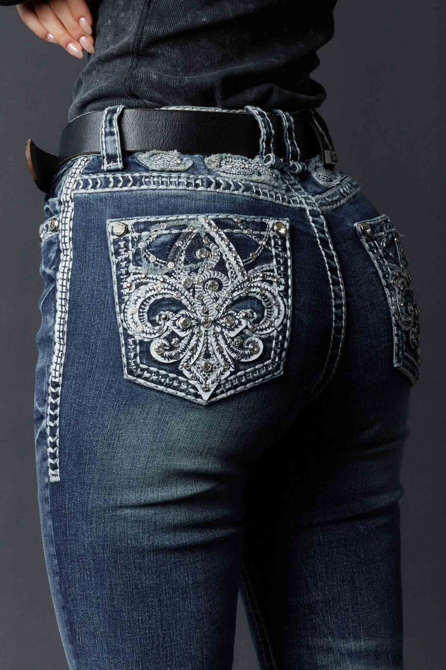 Answer Me Women's Embellished Bootcut Jeans A1100-PB