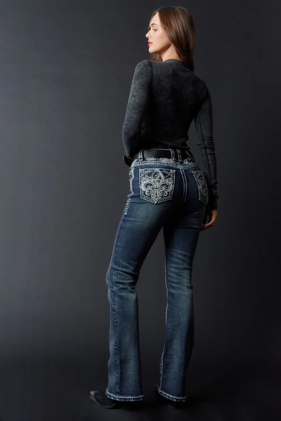 Answer Me Women's Embellished Bootcut Jeans A1100-PB