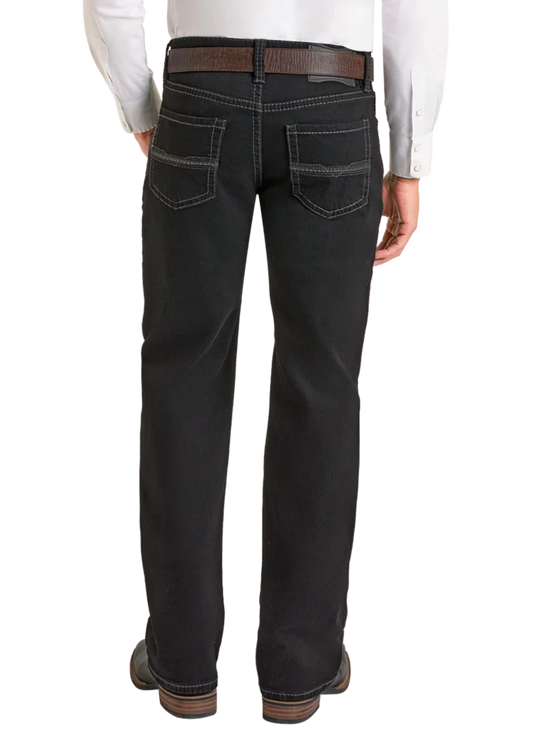 Rock & Roll Denim Men's Double Barrel Black Straight Boot Relax Fit Jeans BM0SD05576