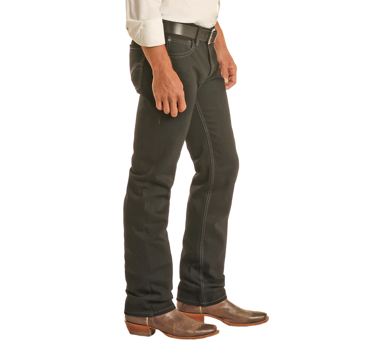 Rock & Roll Denim Men's Revolver Black Slim Straight Reflex Denim BM1RD02484