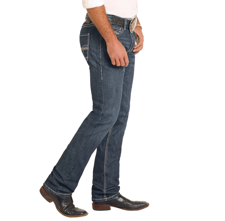 Rock & Roll  Men's  Rifle  Skinny Straight Dark Vintage  Jeans BM2MD04870