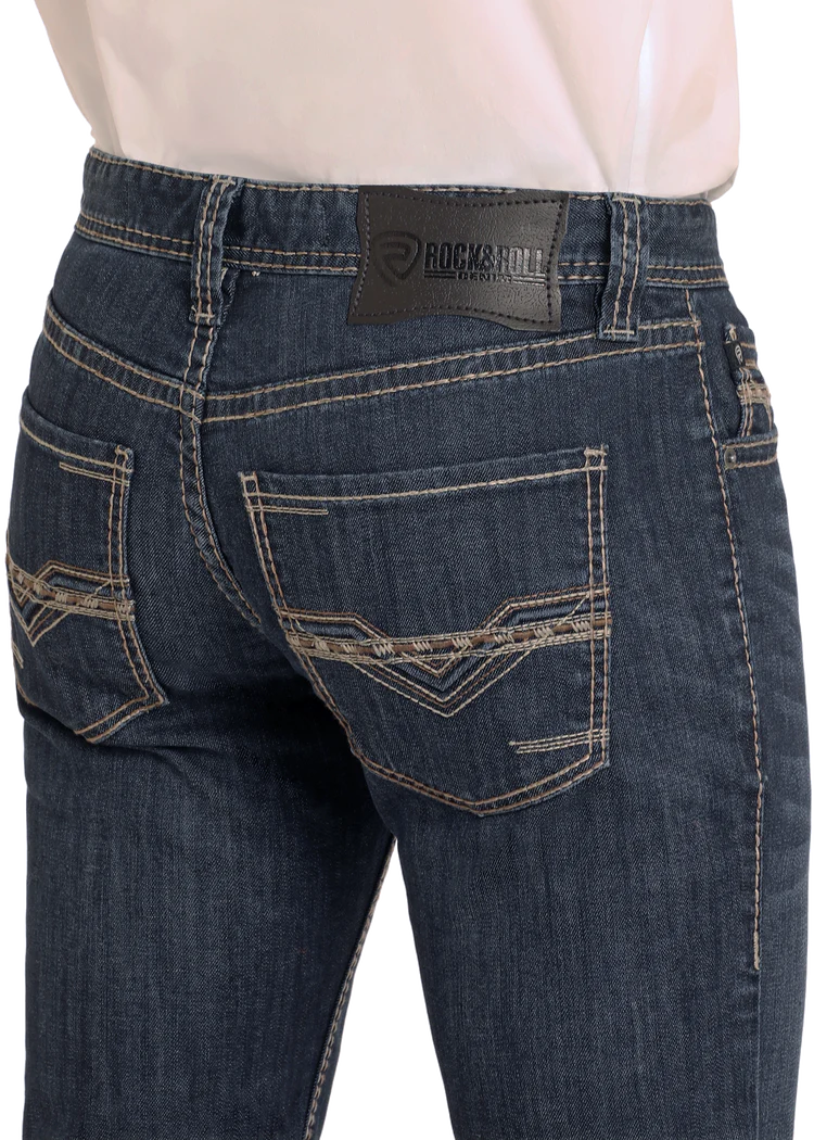 Rock & Roll  Men's  Rifle  Skinny Straight Dark Vintage  Jeans BM2MD04870