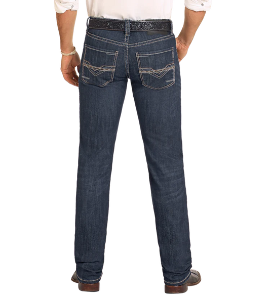 Rock & Roll  Men's  Rifle  Skinny Straight Dark Vintage  Jeans BM2MD04870