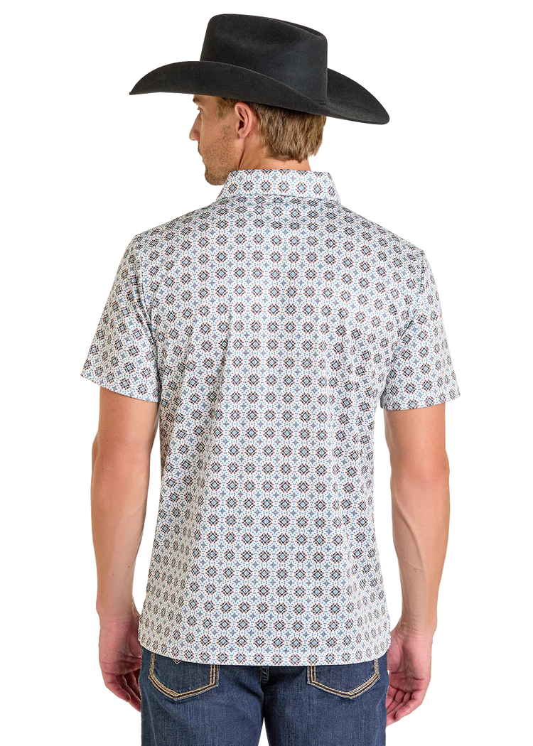 Rock & Roll Men's Medallion Printed Polo BM51T07281