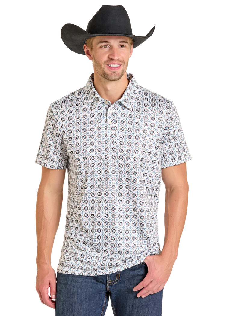 Rock & Roll Men's Medallion Printed Polo BM51T07281