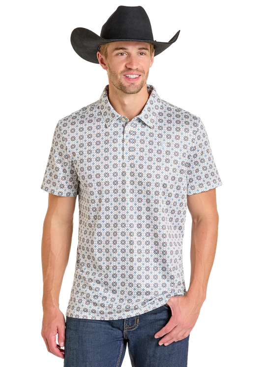 Rock & Roll Men's Medallion Printed Polo BM51T07281