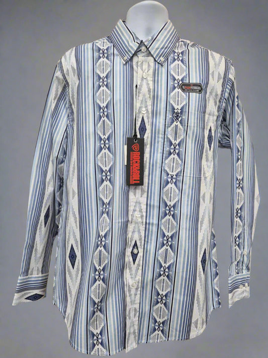 Rock & Roll Men’s long sleeve Aztec stripe snap navy BMN2S02158