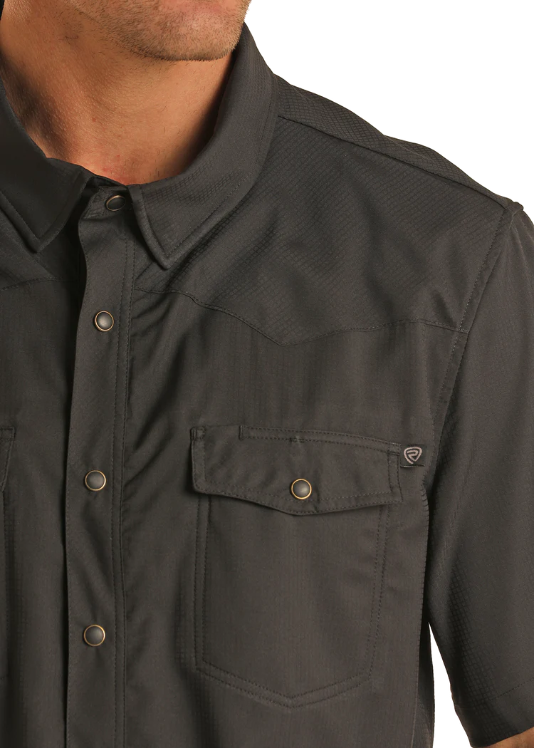 Men's Rock & Roll Cowboy TekWestern Snap Front Shirt #BMN3S06797