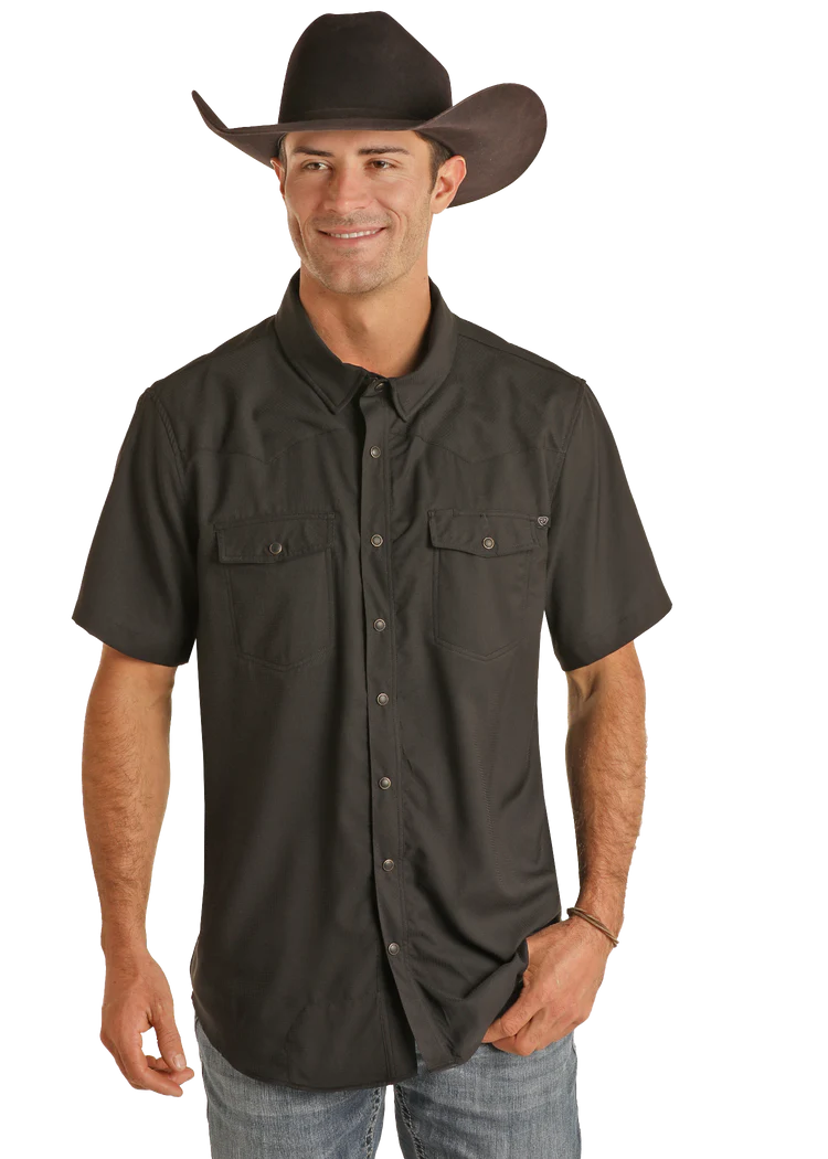 Men's Rock & Roll Cowboy TekWestern Snap Front Shirt #BMN3S06797