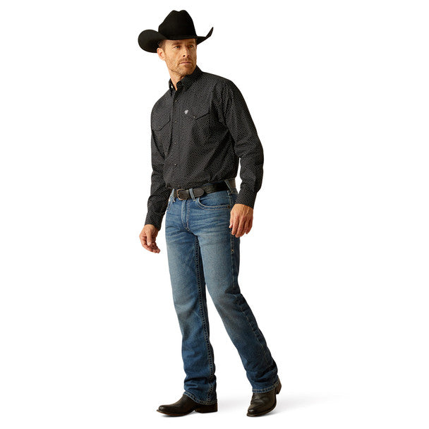 ARIAT CARMINE SNAP BLACK PRINT MEN'S SHIRT 10054076