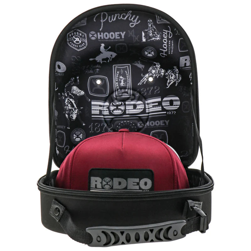 Hooey Large Cap Carrier - Black w/ Rodeo Pattern Interior CC010