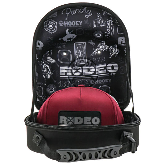 Hooey Large Cap Carrier - Black w/ Rodeo Pattern Interior CC010