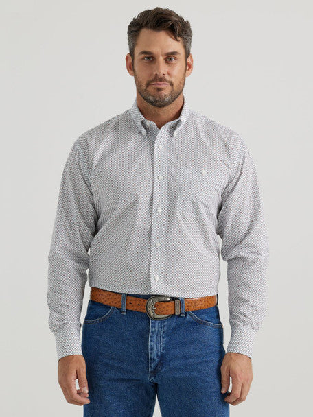 WRANGLER CLASSIC FIT WHITE PRINT - MENS SHIRT - 112346073