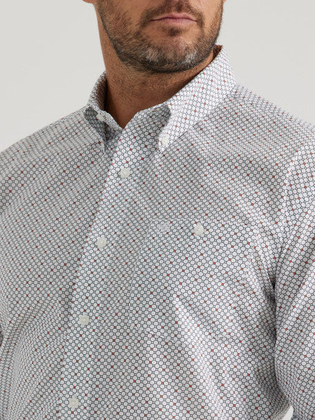 WRANGLER CLASSIC FIT WHITE PRINT - MENS SHIRT - 112346073