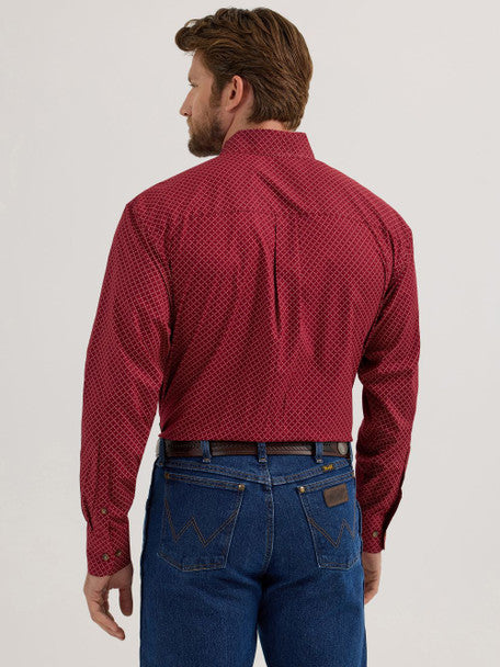 WRANGLER CLASSIC GEOMETRIC RED PRINT - MENS SHIRT - 112355332