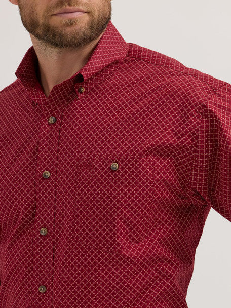 WRANGLER CLASSIC GEOMETRIC RED PRINT - MENS SHIRT - 112355332