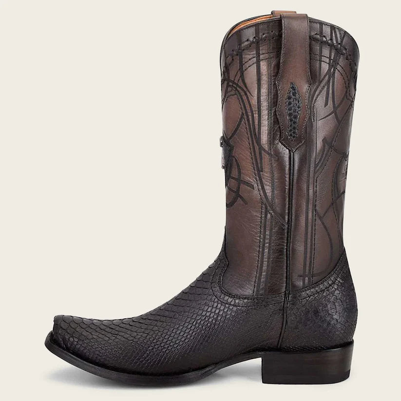 Cuadra CU607 CUADRA MENS PYTHON BLACK BOOTS