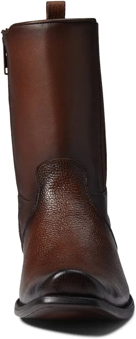 Cuadra Men's Bovine Leather Zipper & Studs Narrow Square Toe Boots CU406