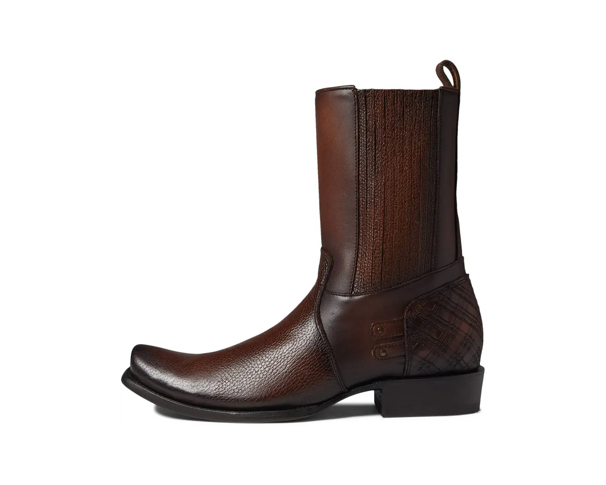 Cuadra Men's Bovine Leather Zipper & Studs Narrow Square Toe Boots CU406