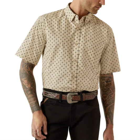 Ariat Mens Chanse Short Sleeve Shirt Khaki - 10054819