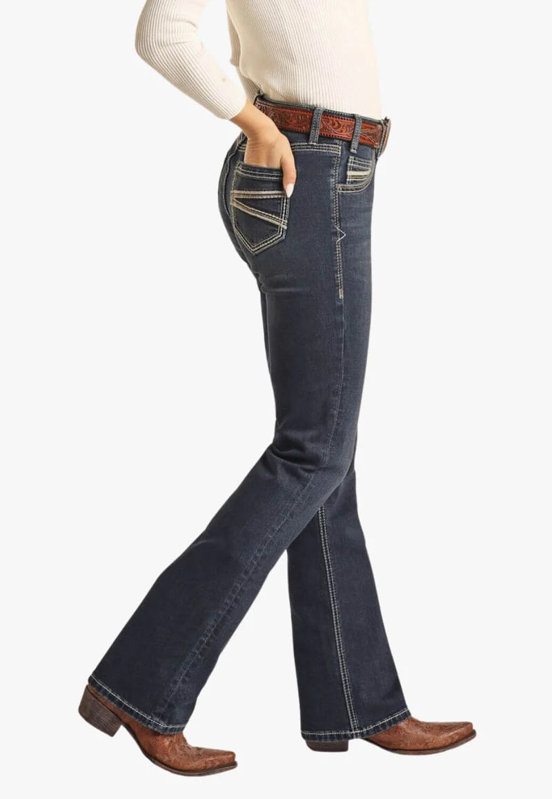 Rock and Roll Women's Mid Rise Extra Stretch Bootcut Jean BW4MD02922