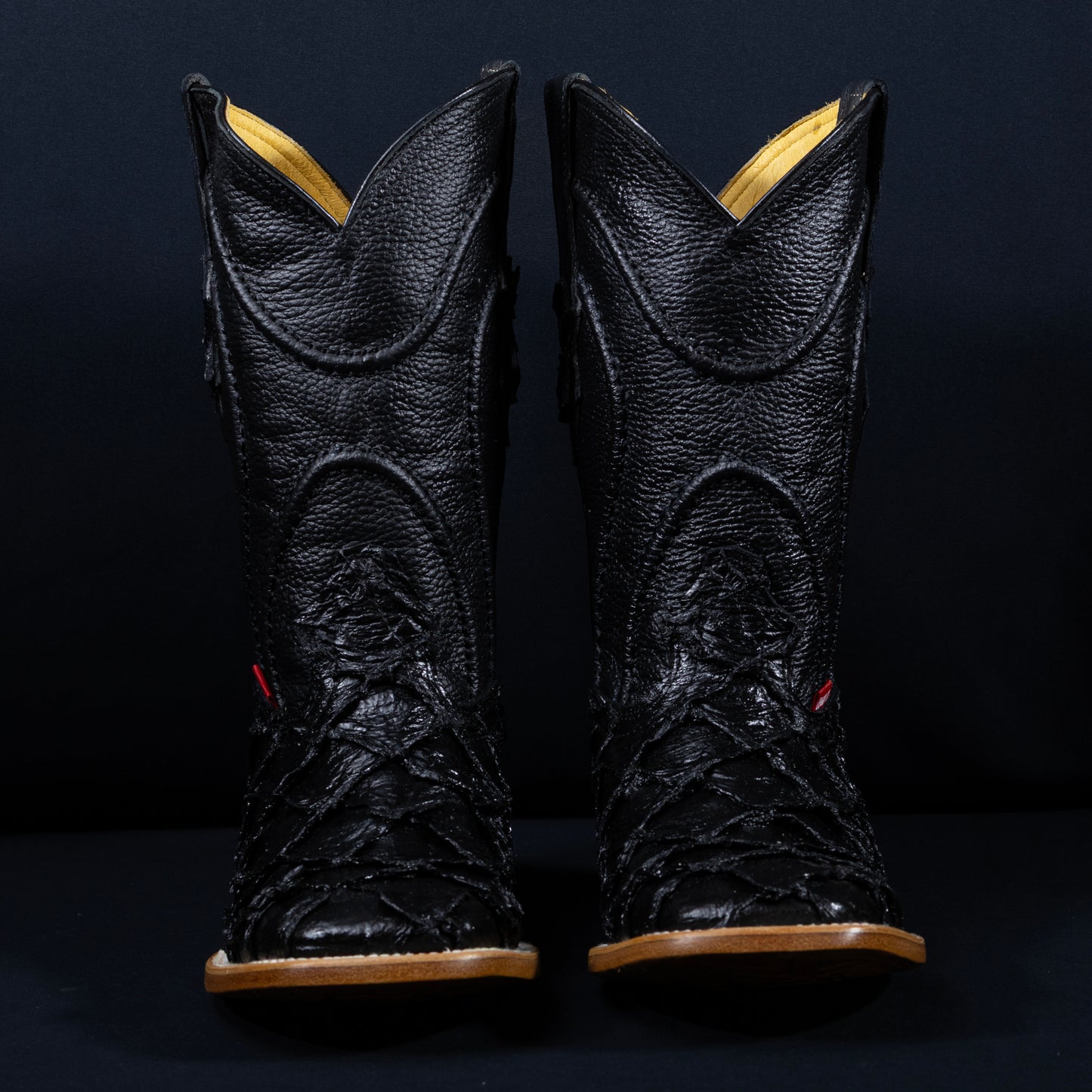 Cowboy City Fish Black Clone Boots - Handmade Mexican Western Boots