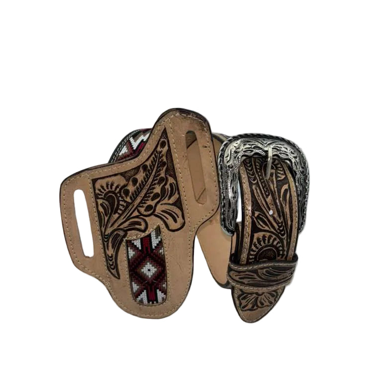 Cowboy City Aztec Handtooled Western Belt, RedTan – 1 34 InchCowboy City Aztec Handtooled Western Belt, RedTan – 1 34 InchCowboy City Aztec Handtooled Western Belt, RedTan – 1 34 Inch