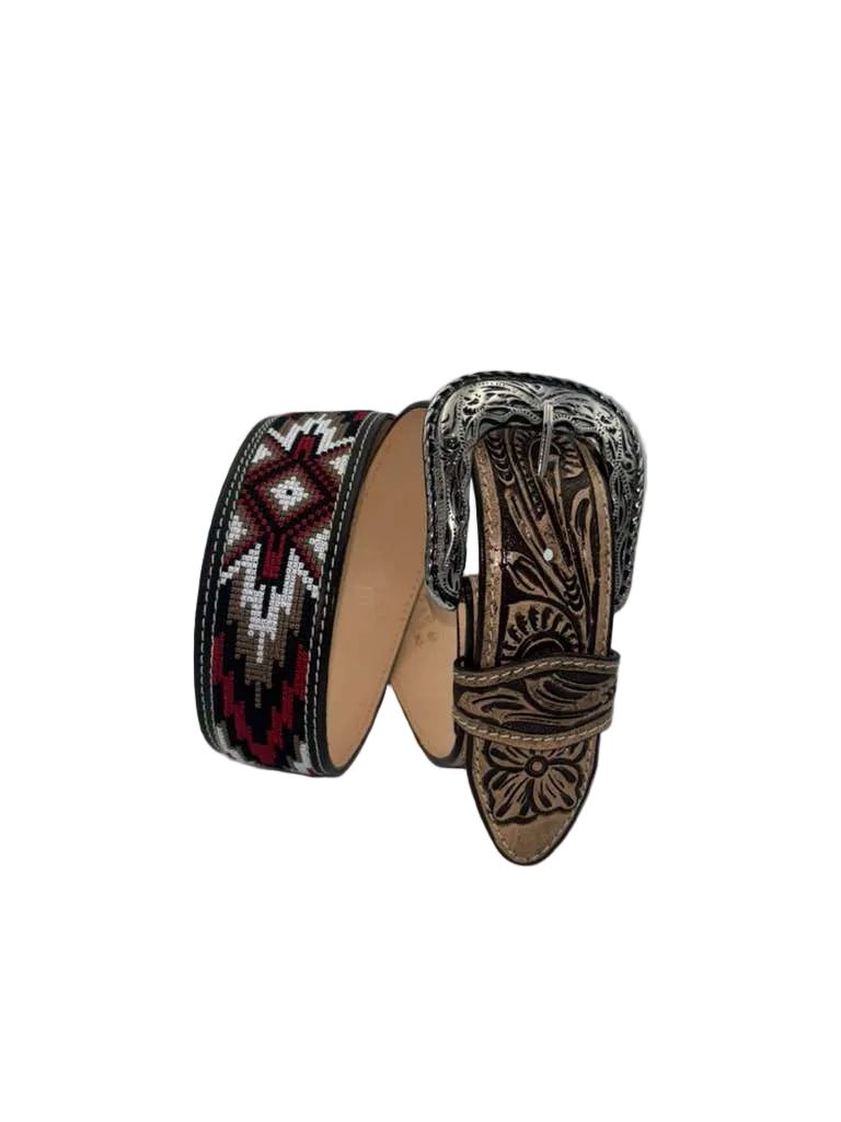 Cowboy City Aztec Handtooled Western Belt, RedTan – 1 34 InchCowboy City Aztec Handtooled Western Belt, RedTan – 1 34 InchCowboy City Aztec Handtooled Western Belt, RedTan – 1 34 Inch
