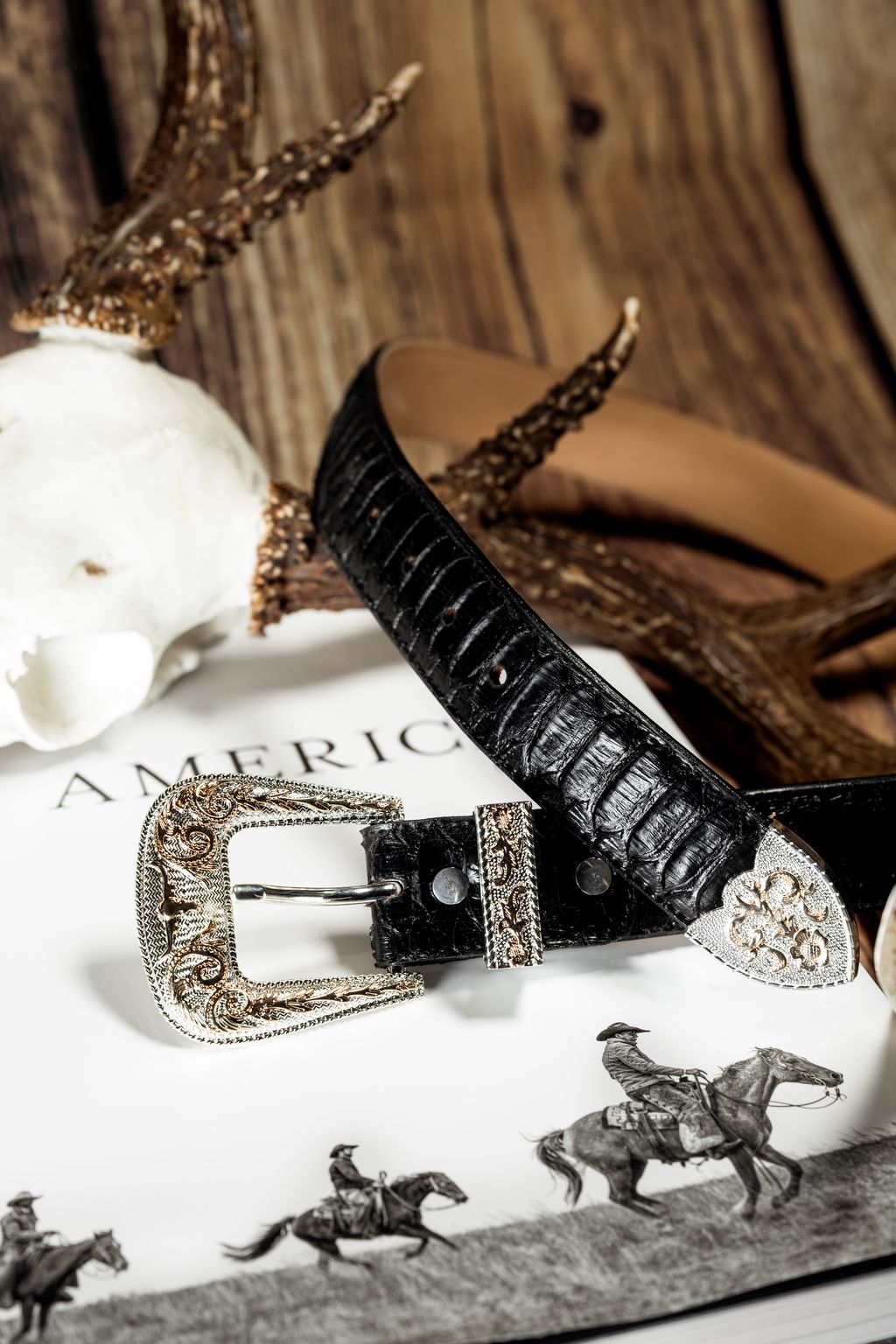 Cowboy City Men's Black Clone Python Belt