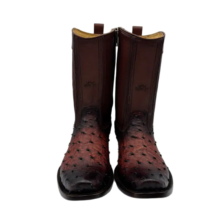 Cowboy City Men’s Ostrich Clone Ankle Boots – Brown