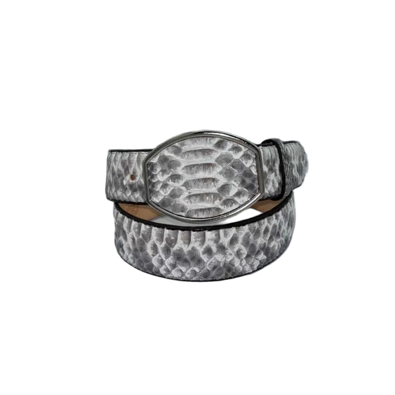 Cowboy City Python Belt with Square Buckle - NaturalCowboy City Python Belt with Square Buckle - Natural