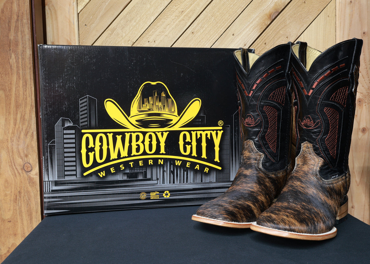 Cowboy City Mens Tiger Stripe Cow Hide Boots (EVERY PAIR IS UNIQUE)