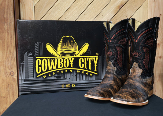 Cowboy City Mens Tiger Stripe Cow Hide Boots (EVERY PAIR IS UNIQUE)