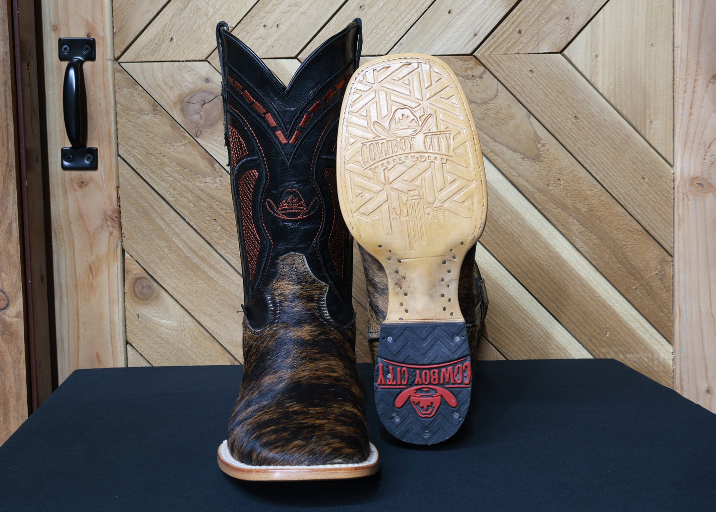 Cowboy City Mens Tiger Stripe Cow Hide Boots (EVERY PAIR IS UNIQUE)