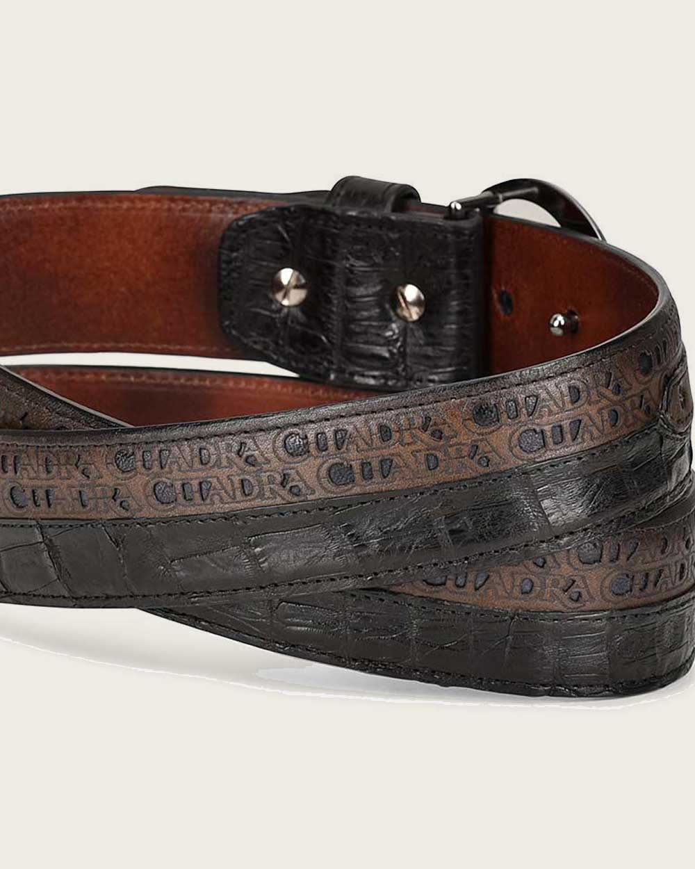 Cuadra Belt Bi-Tone Exotic Belt Brown BC266