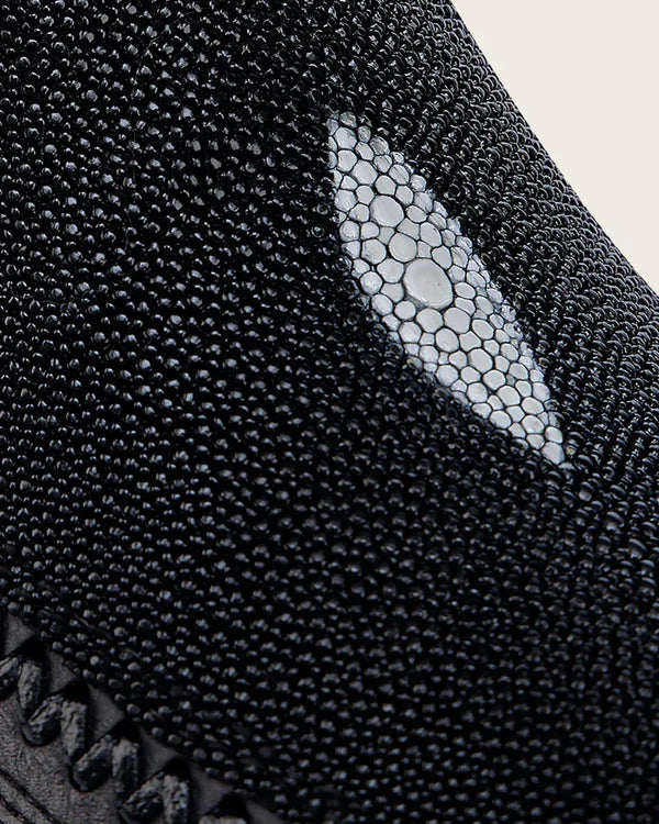 Cuadra CU783 Black Stingray Laser & Woven Narrow Square Toe CU783