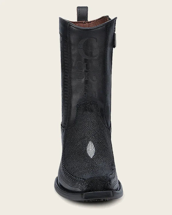Cuadra CU783 Black Stingray Laser & Woven Narrow Square Toe CU783