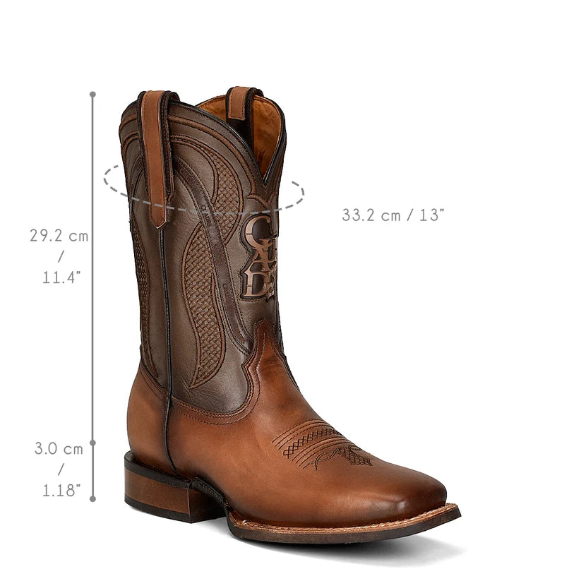 Cuadra CU656 Men's Satro Laser & Embroidery Square Toe Western Boots