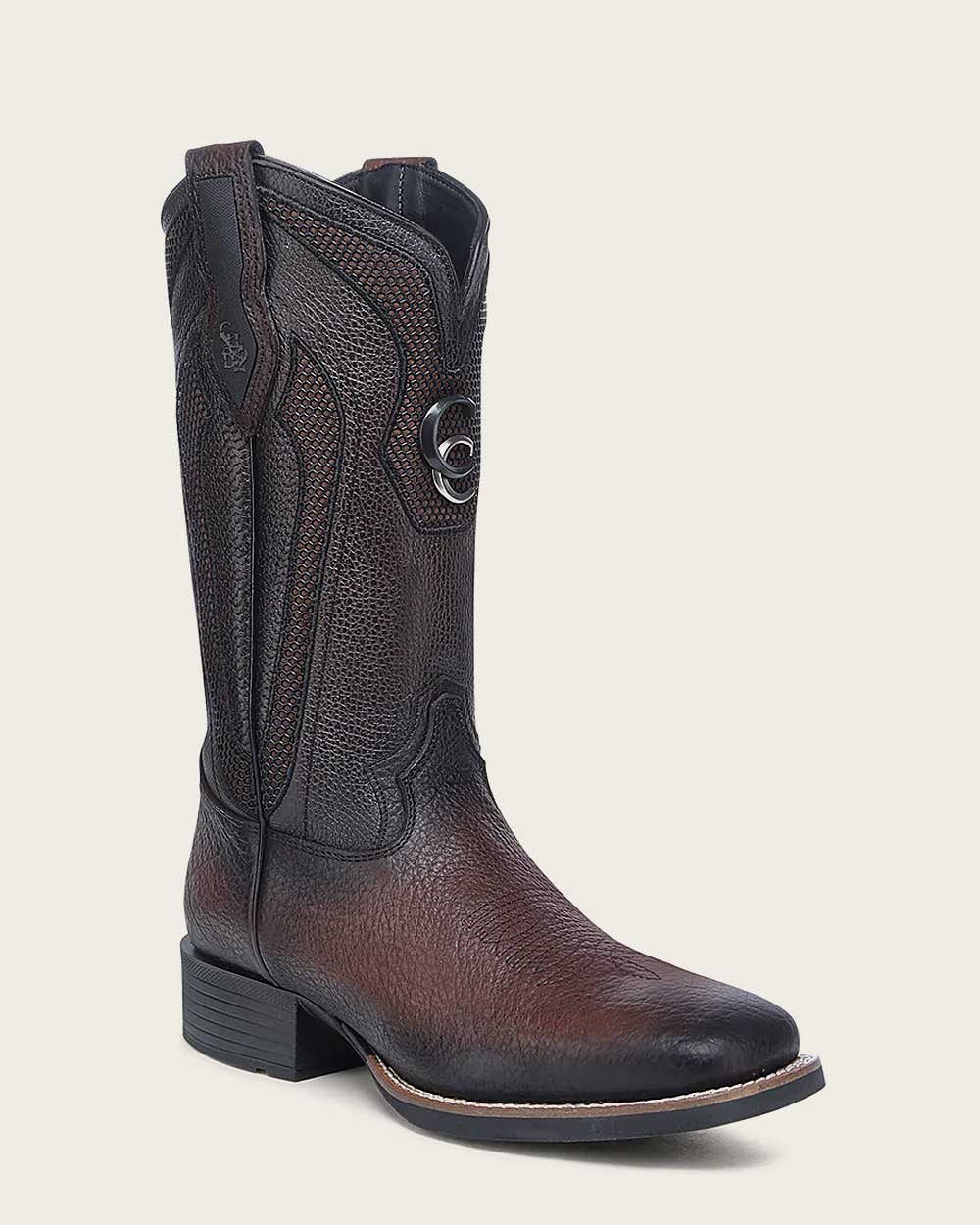 Cuadra Men's CU983 Chocolate American Bison Embroidery Square Toe