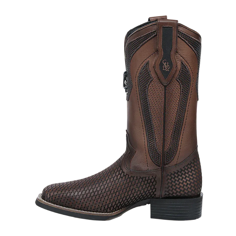 Cuadra CU984 Men's Honey Embroidery & Laser Square Toe Western Boots CU984