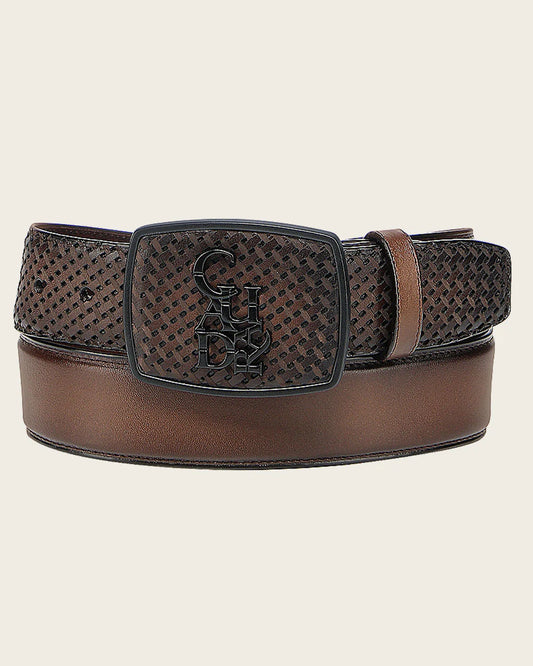 Cuadra Honey Brown Laser Western Belt  BC343