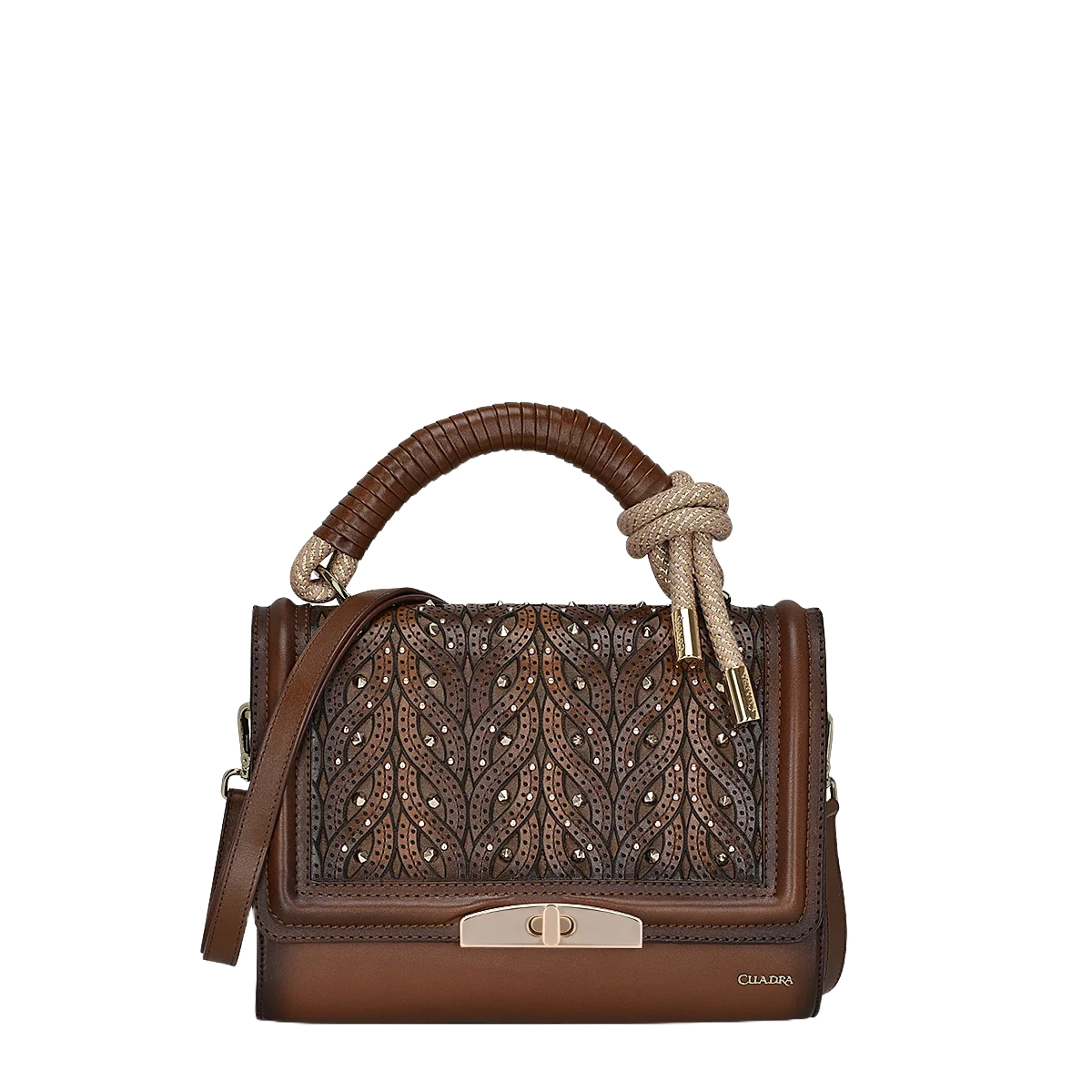 Cuadra Ladies Woven Crystalized Chocolate Brown Bag DU581