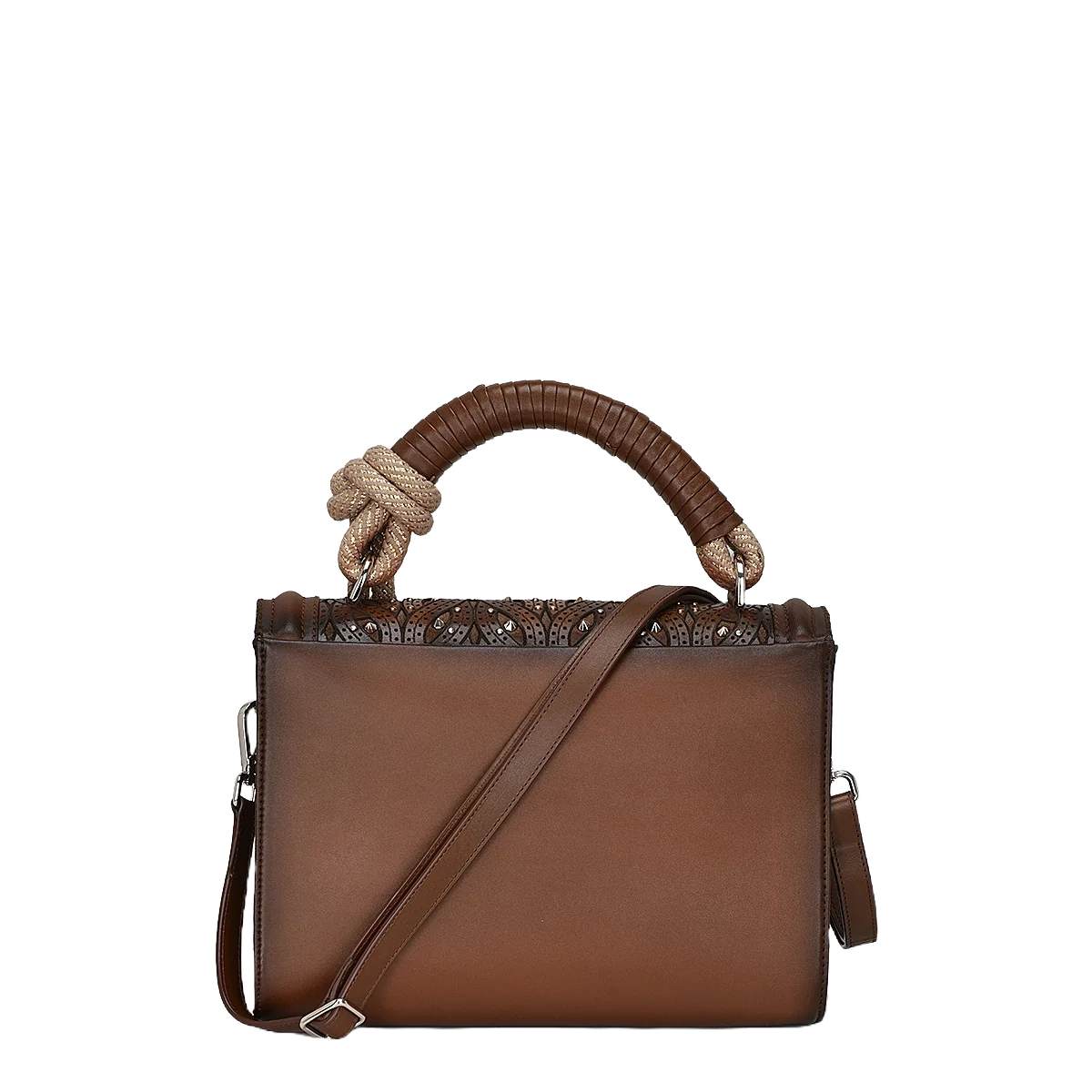 Cuadra Ladies Woven Crystalized Chocolate Brown Bag DU581