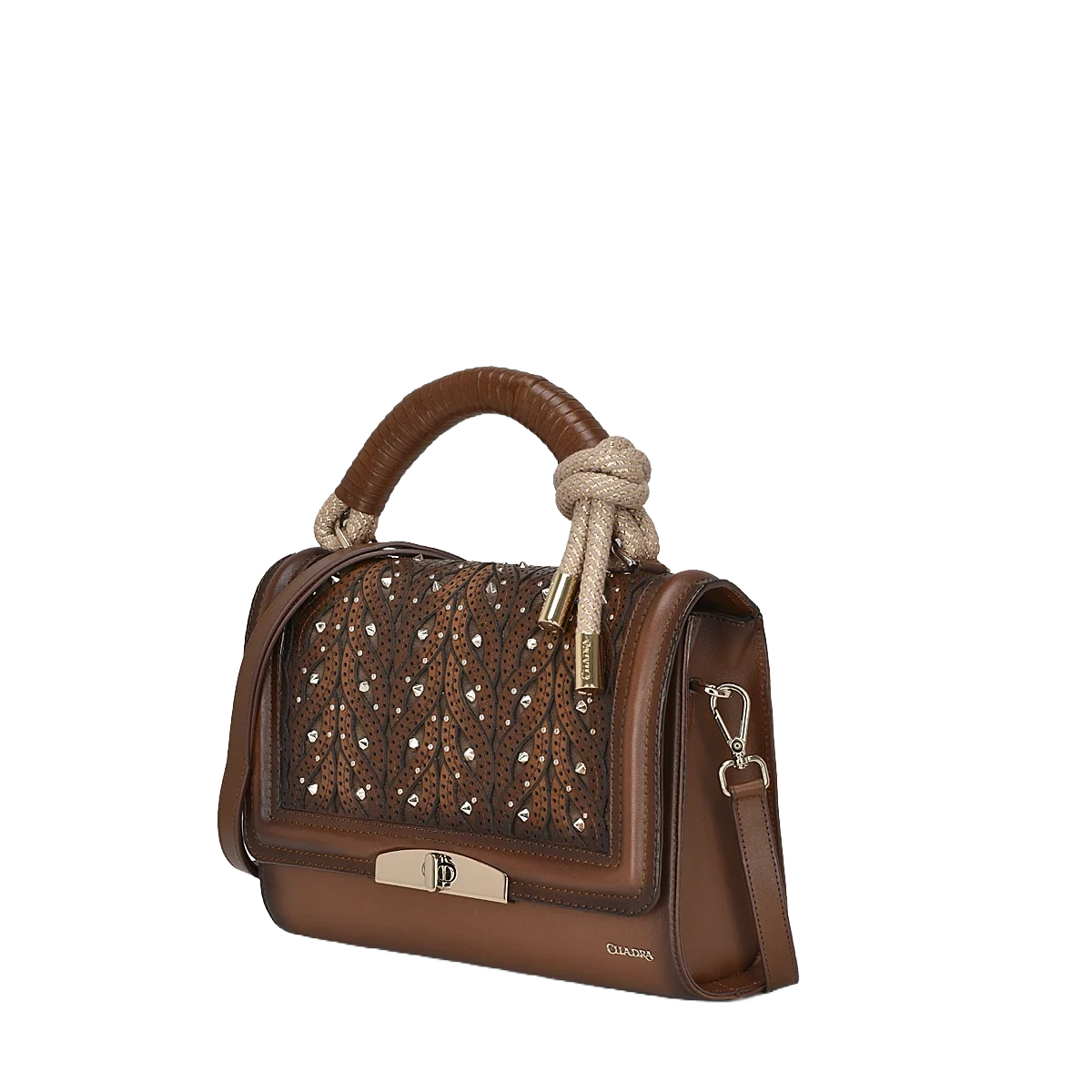Cuadra Ladies Woven Crystalized Chocolate Brown Bag DU581