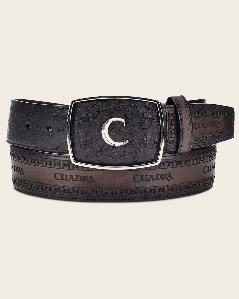 Cuadra Men’s Belt Ostrich Black – BC205 CV397BA