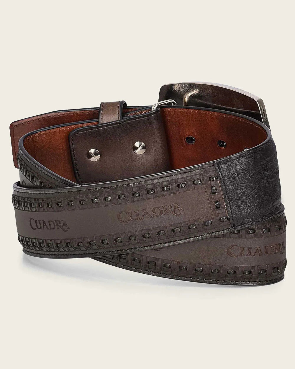 Cuadra Men’s Belt Ostrich Black – BC205 CV397BA