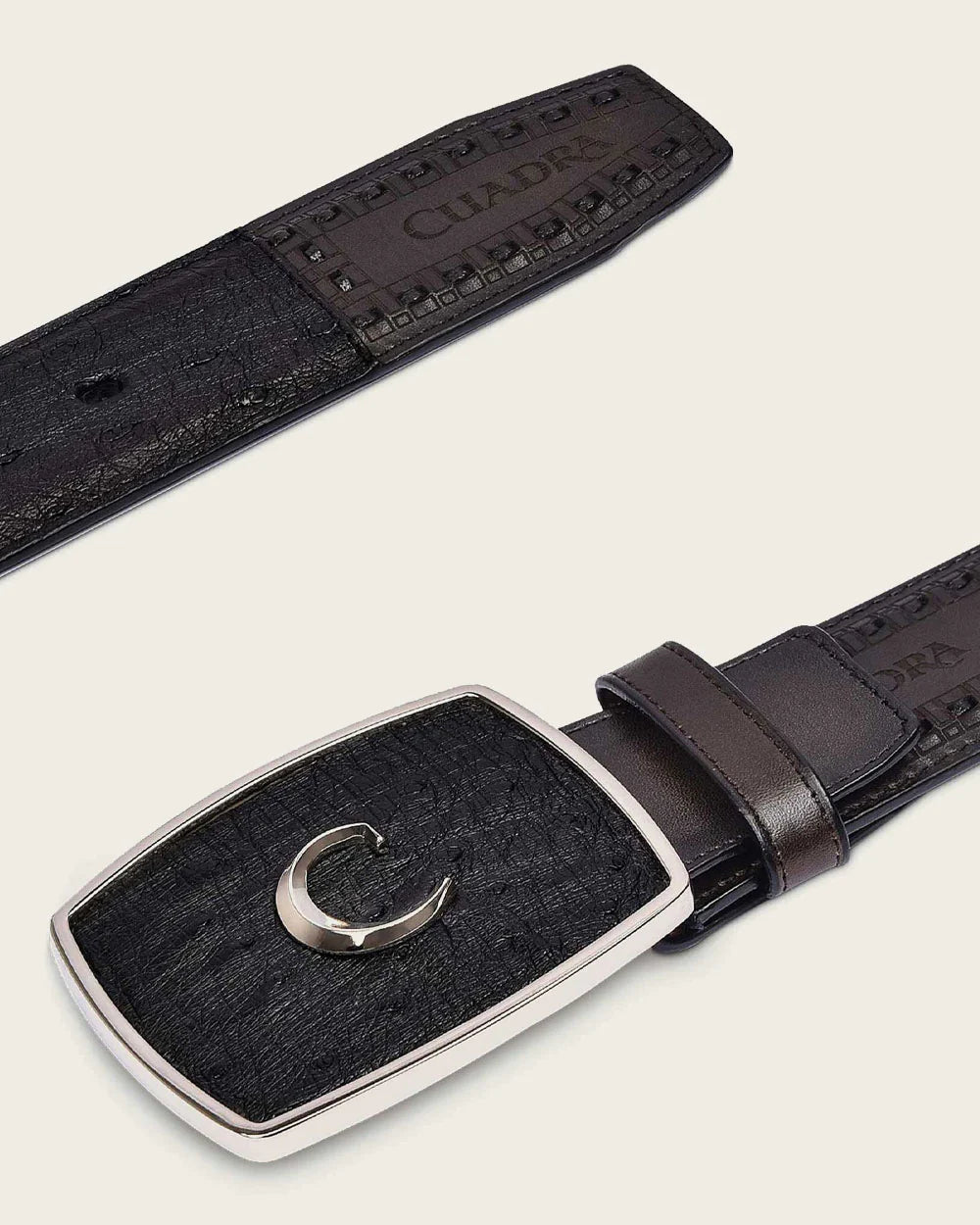 Cuadra Men’s Belt Ostrich Black – BC205 CV397BA
