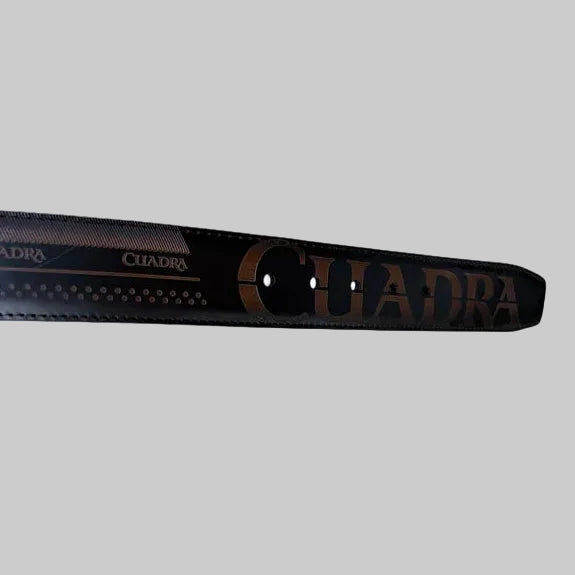 Cuadra Men’s Black Leather Belt with Logo Buckle BC367