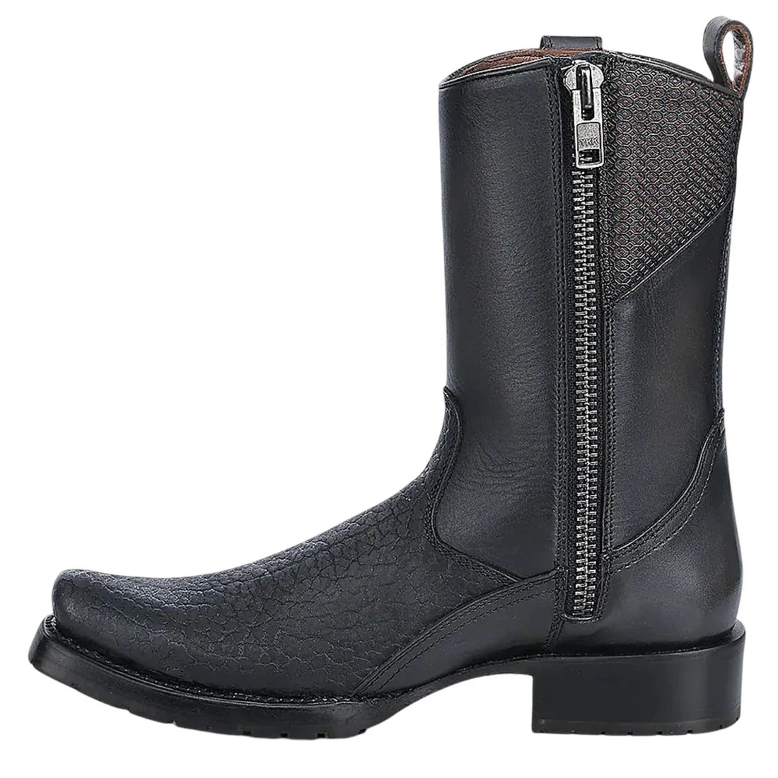 Cuadra Men's Black Suede Bull Neck Narrow Square Toe Western Boots CU856